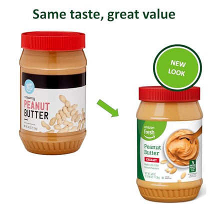 Amazon Fresh, Creamy Peanut Butter, 16 Oz (Previously Happy Belly, Packaging May Vary)