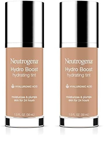 Neutrogena Hydro Boost Hydrating Tint with Hyaluronic Acid, Lightweight Water Gel Formula, Moisturizing, Oil-Free & Non-Comedogenic Liquid Foundation Makeup, 20 Natural Ivory, 1.0 fl. oz