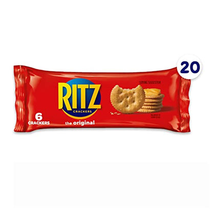 RITZ Original Crackers, 20 Snack Packs (6 Crackers Per Pack)