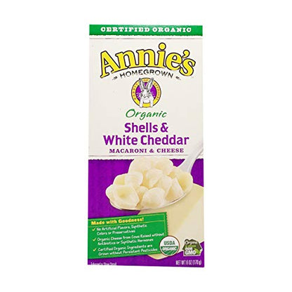 Annie's White Cheddar Shells Macaroni and Cheese with Organic Pasta, 6 oz (Pack of 12)