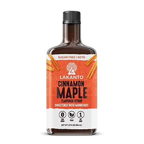 Lakanto Sugar Free Maple Syrup - Monk Fruit Sweetener, Keto Diet Friendly, Vegan, 1g Net Carbs, Pancakes, Waffles, Oatmeal, Coffee, Tea, Granola, Frosting, Marinade, Dressing (13 Fl Oz - Pack of 1)