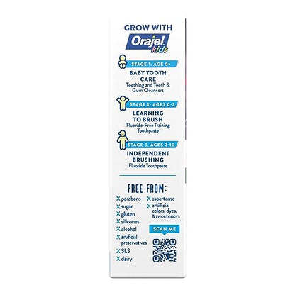 Orajel Kids Paw Patrol Fluoride-Free Training Toothpaste, Natural Fruity Fun Flavor, #1 Pediatrician Recommended , 1.5oz Tube