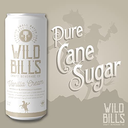 Wild Bill's Craft Soda Soft Drinks Fruity Variety Pack, Strawberry, Grape, Rocket Pop, Black Cherry, Orange Cream, Pure Cane Sugar, Caffeine Free, NO High Fructose Corn Syrup, Gluten Free 12 Pack