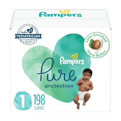 Pampers Pure Protection Diapers - Size 5, One Month Supply (132 Count), Hypoallergenic Premium Disposable Baby Diapers (Packaging May Vary)