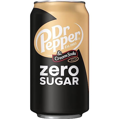 Dr Pepper Zero Strawberries and Cream Soda, 12 fl oz cans, 12 Pack