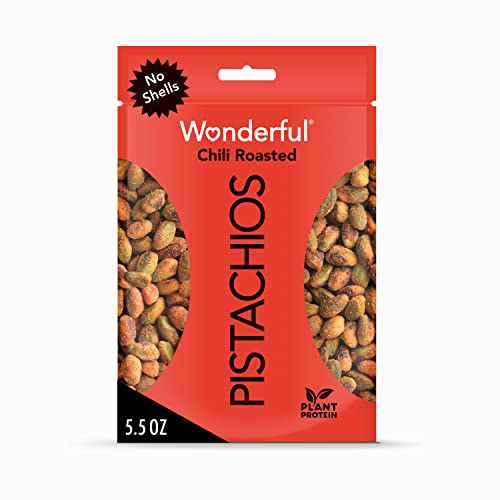 Wonderful Pistachios No Shells, Chili Roasted, 11 Ounce Bag, Protein Snack, Gluten Free, On-the-Go Snack