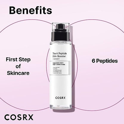 COSRX 6X Peptide Collagen Booster Toner Serum 150mL/5.07 Fl.Oz, Skin Renewal Boosting Facial Essence, Niacinamide & Hyaluronic Acid for All Skin Types, Korean Skincare, Paraben Free