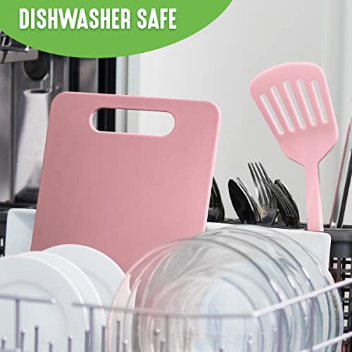 GreenLife 2 Piece Cutting Board Kitchen Set, Dishwasher Safe, Extra Durable, Soft Pink