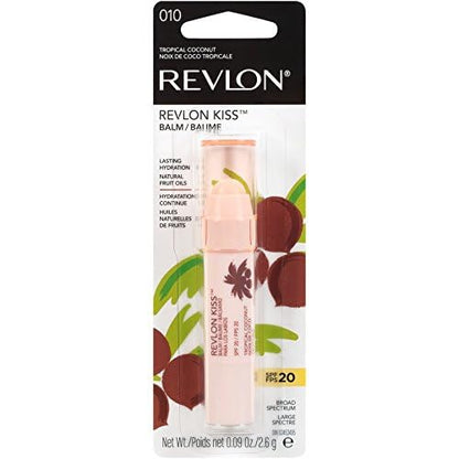 Revlon Lip Balm, Kiss Tinted Lip Balm, Face Makeup with Lasting Hydration, SPF 20, Infused with Natural Fruit Oils, 030 Sweet Cherry, 0.09 Oz