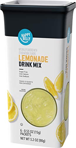 Amazon Brand - Happy Belly Drink Mix Singles, Lemonade, 0.53 ounce (Pack of 6)