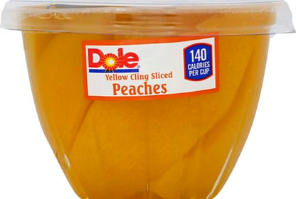 Dole Fruit Bowls Diced Peaches in 100% Juice Snacks, 4oz 12 Total Cups, Gluten & Dairy Free, Bulk Lunch Snacks for Kids & Adults