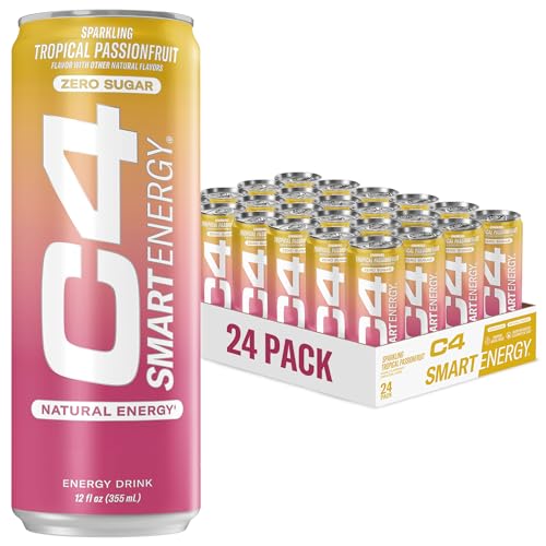 C4 Smart Energy Drink – Boost Focus and Energy with Zero Sugar, Natural Energy, and Nootropics - 200mg Caffeine - Cherry Berry Lime (12oz Pack of 12)