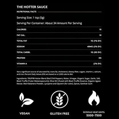 TRUFF Original Black Truffle Hot Sauce, Gourmet Hot Sauce with Ripe Chili Peppers, Black Truffle Oil, Agave Nectar, Unique Flavor Experience in a Bottle, 6 oz.