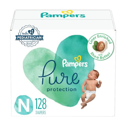 Pampers Pure Protection Diapers - Size 5, One Month Supply (132 Count), Hypoallergenic Premium Disposable Baby Diapers (Packaging May Vary)