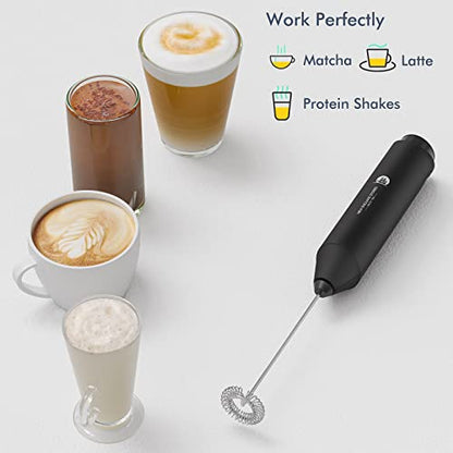 Powerful Milk Frother Handheld Foam Maker, Mini Whisk Drink Mixer for Coffee, Cappuccino, Latte, Matcha, Hot Chocolate, No Stand, Galaxy