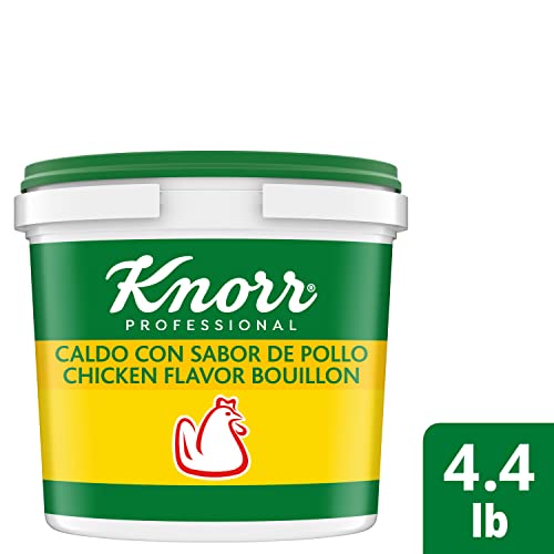 Knorr Professional Caldo de Pollo, Chicken Bouillon with Chicken Flavor Granulated Base, Bouillon as a Base, Marinade, Flavor Enhancer, Shelf Stable Convenience, 0g Trans Fat, 4.4 lbs, Pack of 4