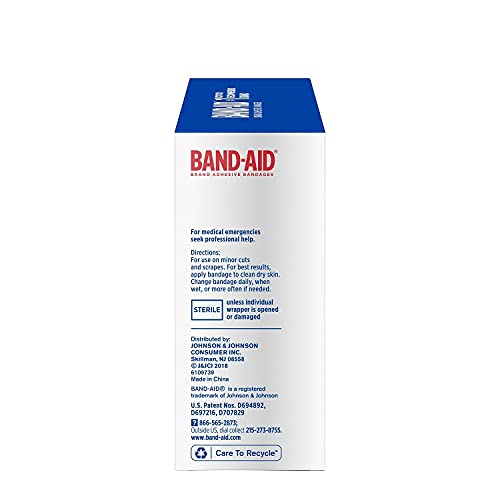 Band-Aid Brand Flexible Fabric Adhesive Bandages for Wound Care and First Aid, All One Size, 100 Count