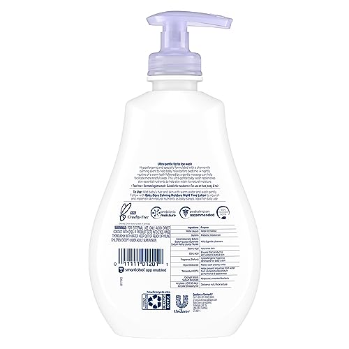 Baby Dove Sensitive Skin Care Baby Wash Calming Moisture For a Calming Bath Wash Hypoallergenic and Tear-Free, Washes Away Bacteria 13 oz