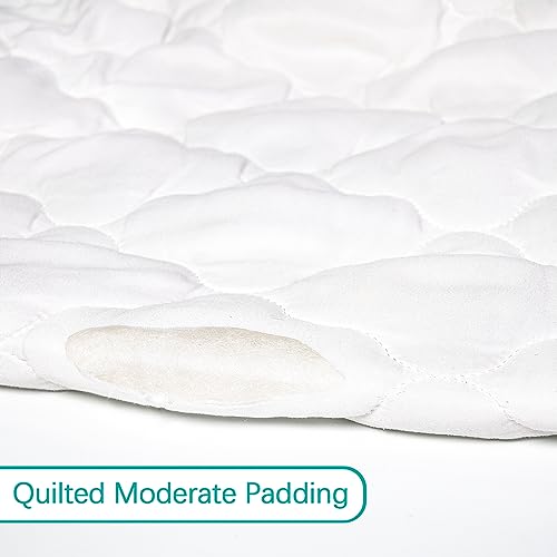 Crib Mattress Protector Sheets Fitted Waterproof Crib Mattress Pad Cover, Noiseless & Machine Wash 100% Absorbent Crib/Toddler Mattress Protector Sheet Quilted, White, 52" x 28"