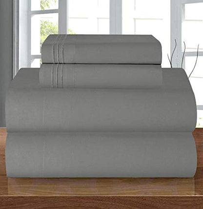 Elegant Comfort Luxury 1500 Premium Hotel Quality Microfiber 4-Piece Sheet Set - Wrinkle Resistant, All Around Elastic Fitted Sheet, Deep Pocket up to 16", Twin/Twin XL, Aqua