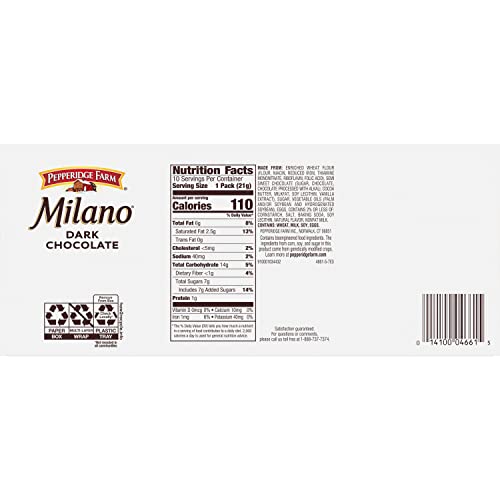 Pepperidge Farm Milano Milk Chocolate Cookies, 6 OZ Bag (15 Cookies)