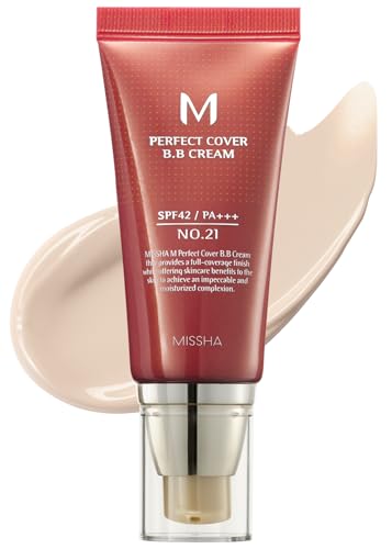 MISSHA M Perfect Cover BB Cream No.13 Bright Beige for Fair Skin SPF 42 PA +++ 1.69 Fl Oz - Tinted Moisturizer for face with SPF