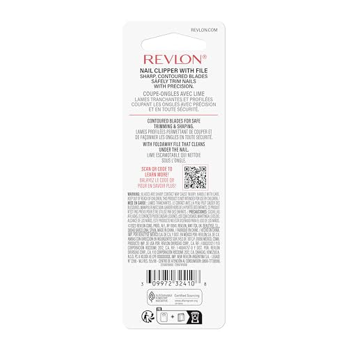 Revlon Mini Nail Clipper, Nail Care Tools, Curved Blade for Trimming & Grooming, Easy to Use (Pack of 1)