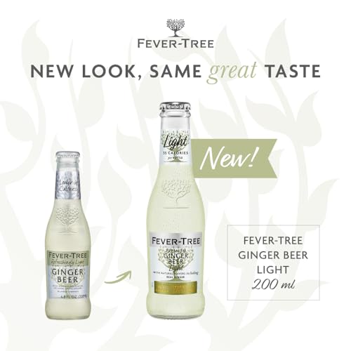 Fever Tree Ginger Beer - Premium Quality Mixer - Refreshing Beverage for Cocktails & Mocktails. Naturally Sourced Ingredients, No Artificial Sweeteners or Colors - 150 ML Cans - Pack of 24