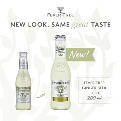 Fever Tree Ginger Beer - Premium Quality Mixer - Refreshing Beverage for Cocktails & Mocktails. Naturally Sourced Ingredients, No Artificial Sweeteners or Colors - 150 ML Cans - Pack of 24