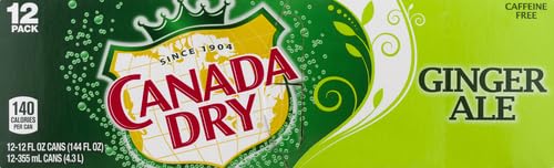 Canada Dry Zero Sugar Ginger Ale Soda, 12 fl oz cans (Pack of 12)