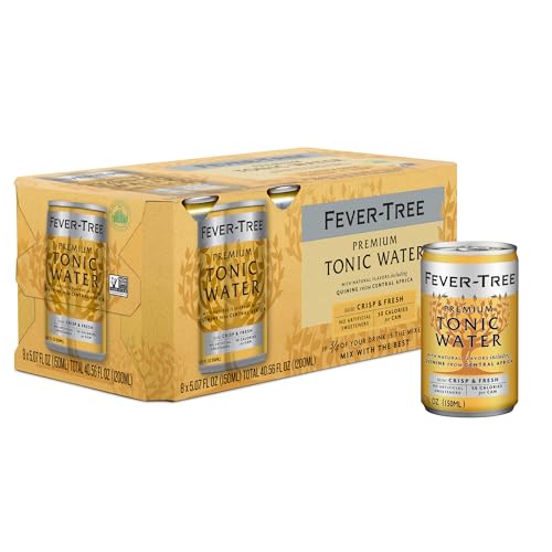 Fever-Tree Light Tonic Water Cans, 5.07 Fl Oz (Pack of 24), Lower in Calories, No Artificial Sweeteners, Flavorings or Preservatives (Packaging may vary)