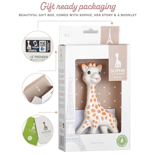 Sophie la girafe | Handcrafted for 60 Years in France | Natural Rubber | Designed for Teething Babies | Awaken All 5 Senses | Easy to Clean | Pack of 1