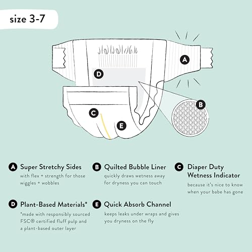 The Honest Company Clean Conscious Diapers | Plant-Based, Sustainable | Above It All + Pandas | Club Box, Size Newborn, 72 Count