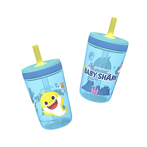 Zak Designs 15oz Bluey Kelso Tumbler Set, BPA-Free Leak-Proof Screw-On Lid with Straw Made of Durable Plastic and Silicone, Perfect Bundle for Kids, 2 Count (Pack of 1)