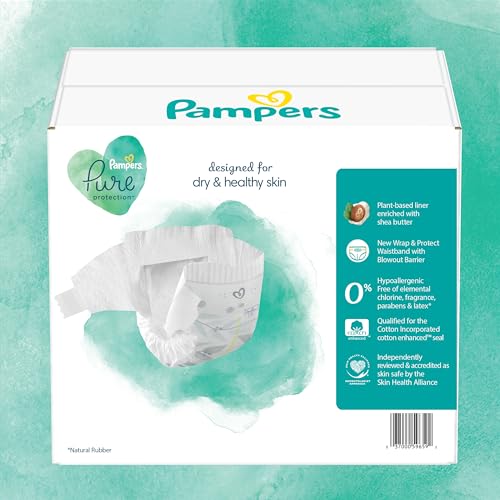 Pampers Pure Protection Diapers - Size 5, One Month Supply (132 Count), Hypoallergenic Premium Disposable Baby Diapers (Packaging May Vary)