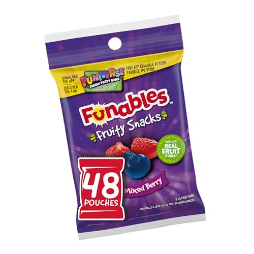 Funables Fruity Snacks, Mixed Berry, Flavored Snacks, Back to School Snack for Lunch, 32 oz 40 ct