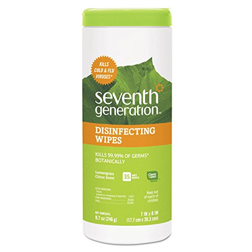 Seventh Generation Disinfecting Multi Surface Wipes, Botanical Disinfectant, 70 Count, Pack of 6