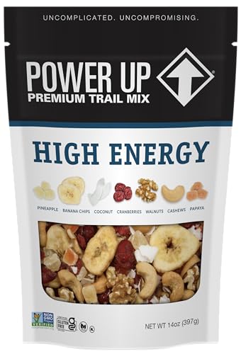 Power Up Trail Mix, Mega Omega Trail Mix, Non-GMO, Vegan, Gluten Free, No Artificial Ingredients, Gourmet Nut, 14 Ounce Bag