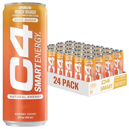 C4 Smart Energy Drink – Boost Focus and Energy with Zero Sugar, Natural Energy, and Nootropics - 200mg Caffeine - Cherry Berry Lime (12oz Pack of 12)