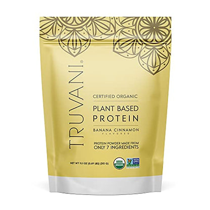 Truvani Vegan Pea Protein Powder | Banana Cinnamon | 20g Organic Plant Based Protein | 1 Serving | Keto | Gluten & Dairy Free | Low Carb | No Added Sugar