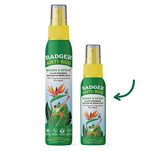 Badger Bug Spray, Non-DEET Mosquito Repellent with Citronella & Lemongrass, Natural Bug Spray for People, Family Friendly Bug Repellent, 4 oz