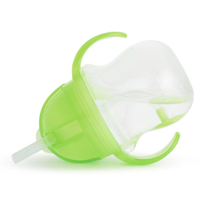 Munchkin® Any Angle™ Weighted Straw Trainer Sippy Cup with Click Lock™ Spill Proof Lid, 7 Ounce, 2 Pack, Blue/Green