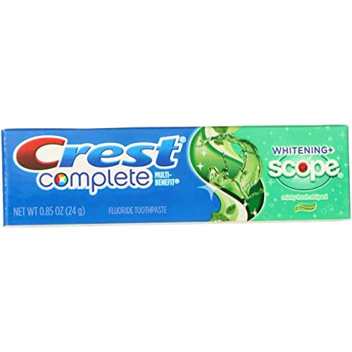 Crest Complete Whitening Scope Minty Toothpaste .85 Oz Travel Size 4 Pack