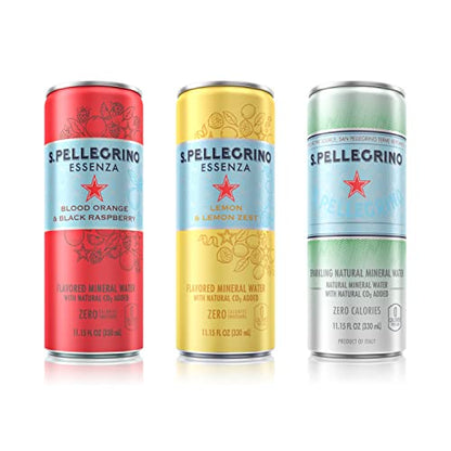 S.Pellegrino Essenza Variety pack - Blood Orange, Lemon, Dark Morello Cherry,11.15 Fl. Oz (Pack of 24)