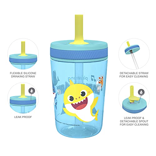 Zak Designs 15oz Bluey Kelso Tumbler Set, BPA-Free Leak-Proof Screw-On Lid with Straw Made of Durable Plastic and Silicone, Perfect Bundle for Kids, 2 Count (Pack of 1)