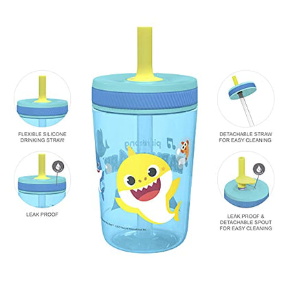 Zak Designs 15oz Bluey Kelso Tumbler Set, BPA-Free Leak-Proof Screw-On Lid with Straw Made of Durable Plastic and Silicone, Perfect Bundle for Kids, 2 Count (Pack of 1)