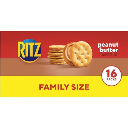 RITZ Peanut Butter Sandwich Crackers, 48 Snack Packs (6 Boxes, 6 Crackers Per Pack)