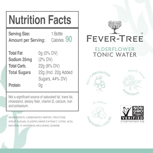 Fever-Tree Light Tonic Water Cans, 5.07 Fl Oz (Pack of 24), Lower in Calories, No Artificial Sweeteners, Flavorings or Preservatives (Packaging may vary)