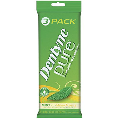 Dentyne Pure Mint with Herbal Accents Sugar Free Gum, 10 Packs of 9 Pieces (90 Total Pieces)