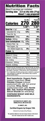 Annie's White Cheddar Shells Macaroni and Cheese with Organic Pasta, 6 oz (Pack of 12)